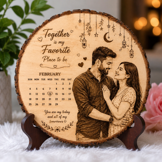 Personalized Wooden Photo Plaque for Girls | Custom Engraved Wooden Calendar Gift 🎁