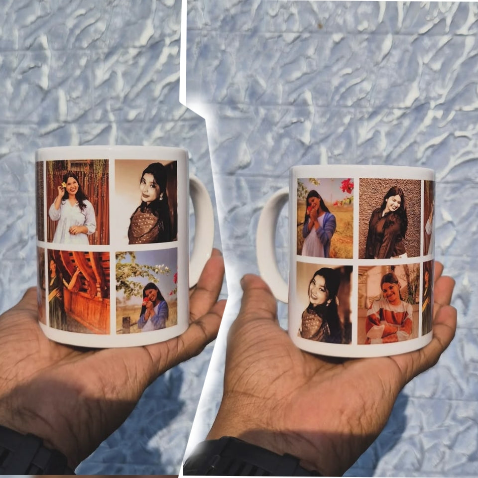 Customized Photo Collage Ceramic Mug | Personalized Gift for Birthday, Anniversary & Couples