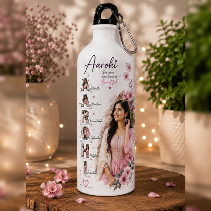Customized Photo Printed Sipper Bottle✨ with Carabiner Hook🪝| Personalised Metal Water Bottle for Gifts 🎁