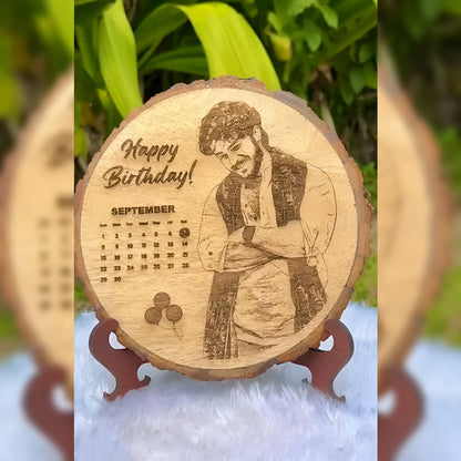 Personalized Wooden Photo Plaque for Girls | Custom Engraved Wooden Calendar Gift 🎁