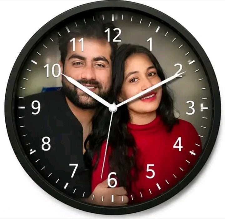 Personalized Custom Photo Wall Clock with Multiple Photos | Acrylic Sublimation Clock for Home & Gift 🎁