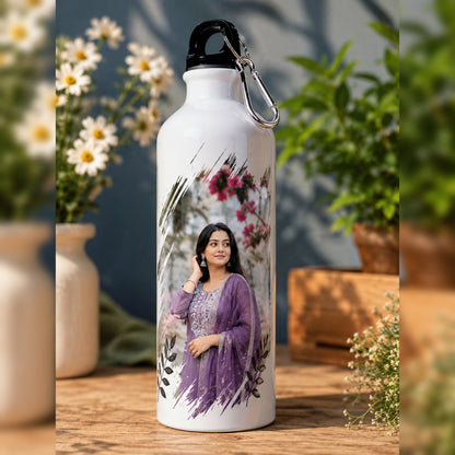 Customized Photo Printed Sipper Bottle✨ with Carabiner Hook🪝| Personalised Metal Water Bottle for Gifts 🎁