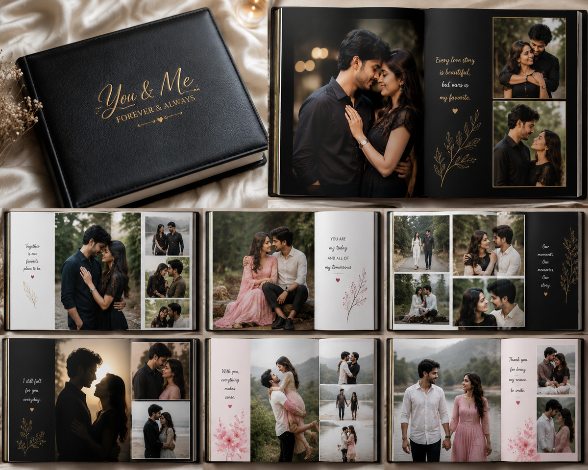 Personalized Photo Album for Couples | Custom Spiral Memory Book Gift