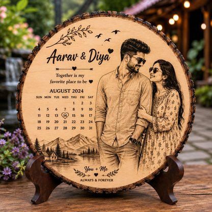 Personalized Wooden Photo Plaque for Girls | Custom Engraved Wooden Calendar Gift 🎁