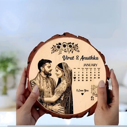 Personalized Wooden Photo Plaque for Girls | Custom Engraved Wooden Calendar Gift 🎁