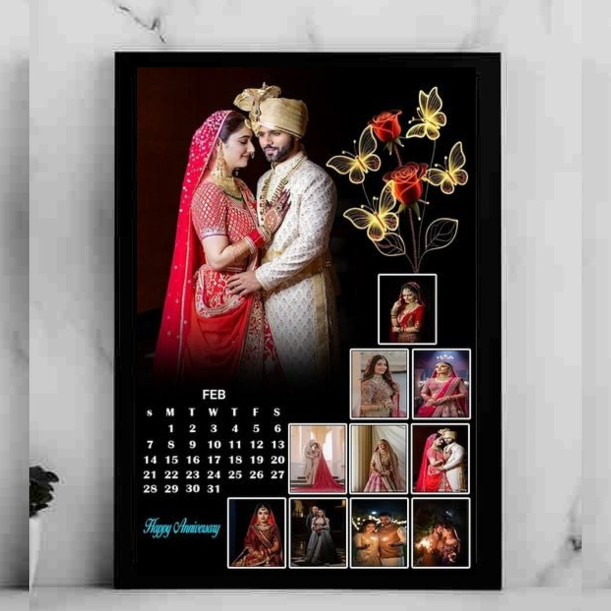 Customized Photo Frame✨with calander🗓️ & Multiple Photos | Personalized Couple Gift 🎁