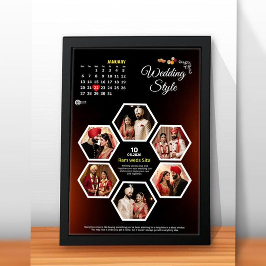Customized Photo Frame✨with calander🗓️ & Multiple Photos | Personalized Couple Gift 🎁