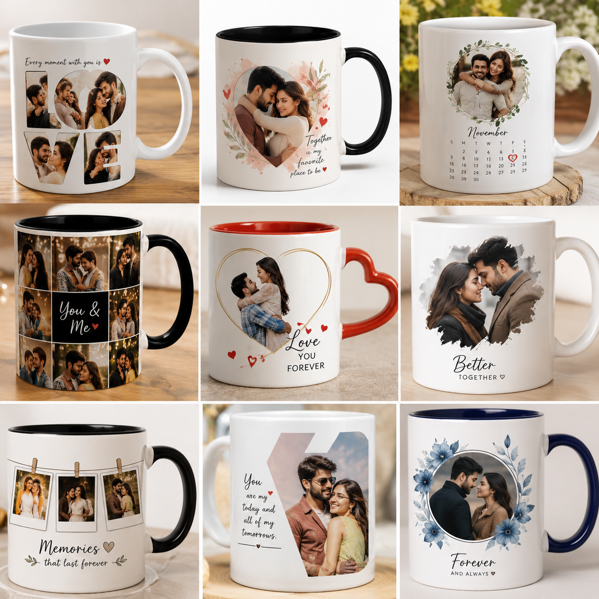 Customized Photo Collage Ceramic Mug | Personalized Gift for Birthday, Anniversary & Couples