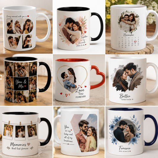 Customized Photo Collage Ceramic Mug | Personalized Gift for Birthday, Anniversary & Couples