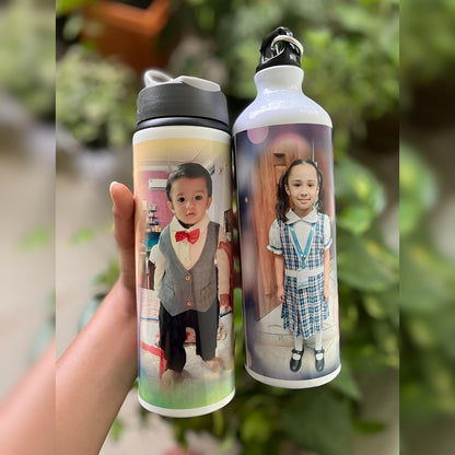 Customized Photo Printed Sipper Bottle✨ with Carabiner Hook🪝| Personalised Metal Water Bottle for Gifts 🎁