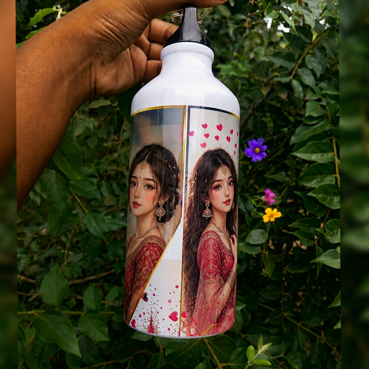 Customized Photo Printed Sipper Bottle✨ with Carabiner Hook🪝| Personalised Metal Water Bottle for Gifts 🎁