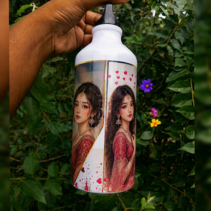 Customized Photo Printed Sipper Bottle✨ with Carabiner Hook🪝| Personalised Metal Water Bottle for Gifts 🎁