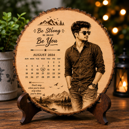 Personalized Wooden Photo Plaque for Girls | Custom Engraved Wooden Calendar Gift 🎁