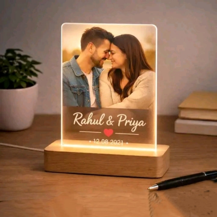 Personalized LED Acrylic Name Plate | Custom Couple Gift & Anniversary Decor