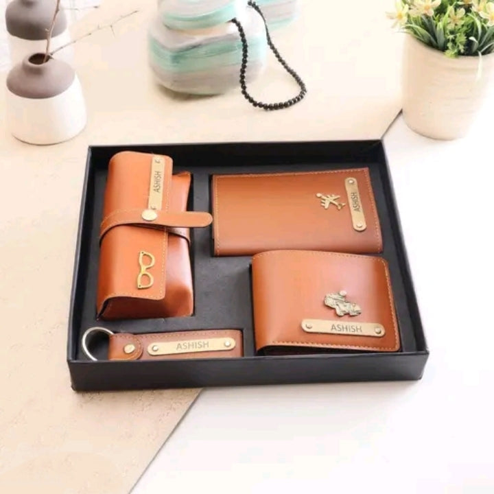 Personalized Men's Gift Hampers & Custom Combo Sets – Luxury Name Engraved Wallets, Passport Covers, Keychains & Photo Wallets