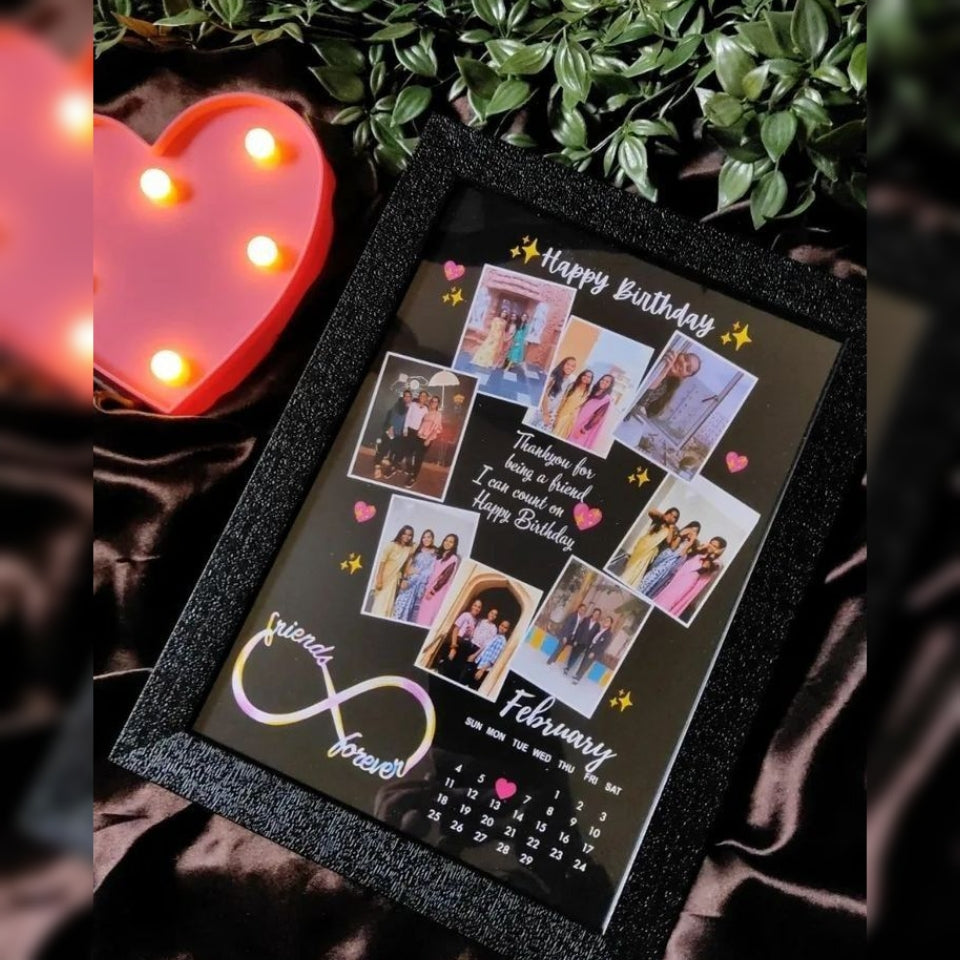 Customized Photo Frame✨with calander🗓️ & Multiple Photos | Personalized Couple Gift 🎁