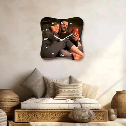 Personalized Custom Photo Wall Clock with Multiple Photos | Acrylic Sublimation Clock for Home & Gift 🎁