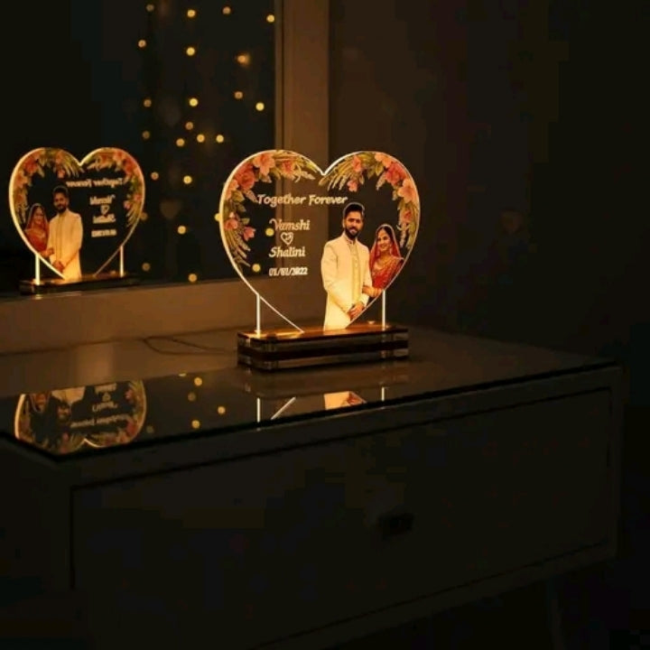 Personalized LED Acrylic Name Plate | Custom Couple Gift & Anniversary Decor