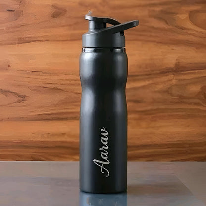 Custom Personalized Water Bottle – LED Temperature Smart Flask, Bamboo Finish & Photo Name Engraved Drinkware