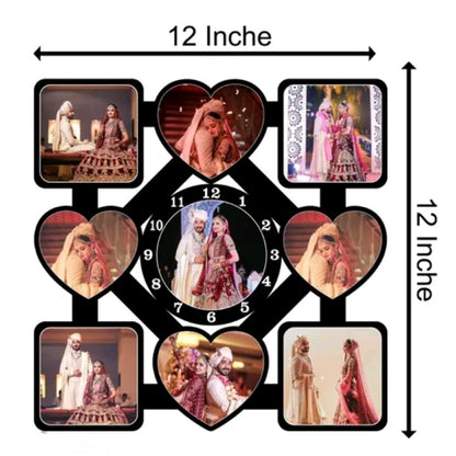 Personalized Custom Photo Wall Clock with Multiple Photos | Acrylic Sublimation Clock for Home & Gift 🎁