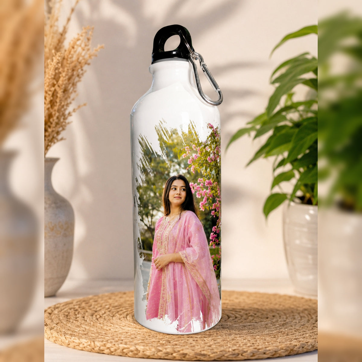 Customized Photo Printed Sipper Bottle✨ with Carabiner Hook🪝| Personalised Metal Water Bottle for Gifts 🎁