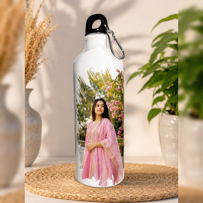 Customized Photo Printed Sipper Bottle✨ with Carabiner Hook🪝| Personalised Metal Water Bottle for Gifts 🎁