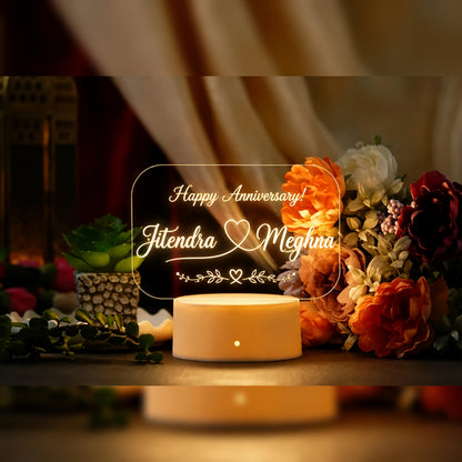 Personalized LED Acrylic Name Plate | Custom Couple Gift & Anniversary Decor