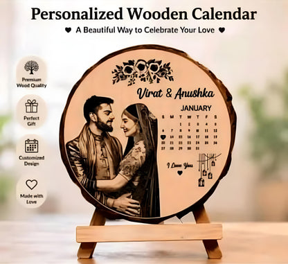 Personalized Wooden Photo Plaque for Girls | Custom Engraved Wooden Calendar Gift 🎁