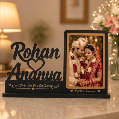 Customized Anniversary Photo Frame with Multiple Photo Slots & Romantic Hearts Design